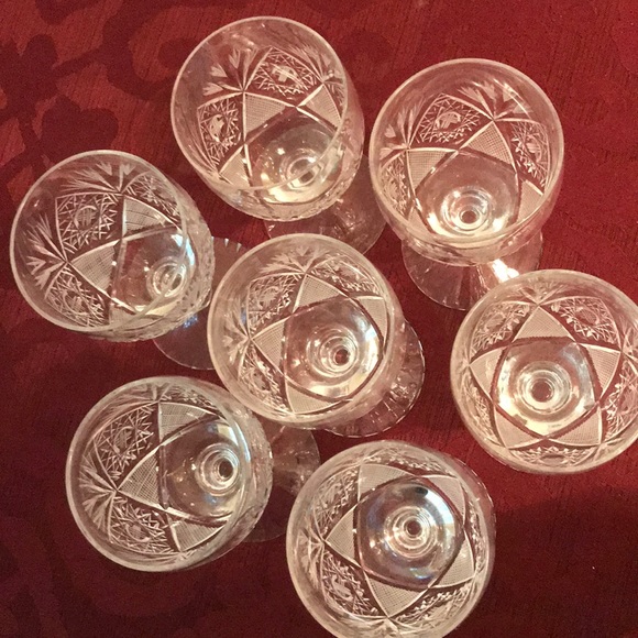 💖💖Set of 7 Vintage Crystal Cordials - Picture 5 of 6